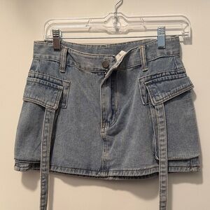 Casual Denim Skirt with Pockets